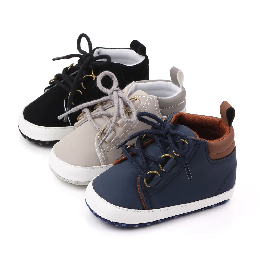Fashion Brand Newborn Baby Boy Crib Shoes Soft Sole Boots Infant