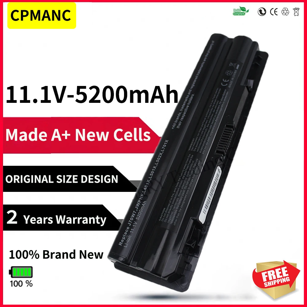 Аккумулятор CPMANC 5200 мАч для ноутбука, 6 ячеек, для Dell XPS 14 15 17 L501X L502X L701X L702X L401X L501X L502X J70W7 JWPHF 312-1123 R4CN5
Аккумулятор CPMANC 5200 мАч для ноутбука, 6 ячеек, для Dell XPS 14 15 17 L501X L502X L701X L702X L401X L501X L502X J70W7 JWPHF 312-1123 R4CN5