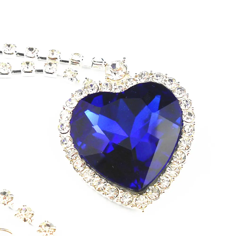 HBSWUI The Heart of Ocean Necklace Classic Movie Cartoon Anime Show High Quality Fshion Metal Jewelry Gifts for Girl Boy | Украшения и