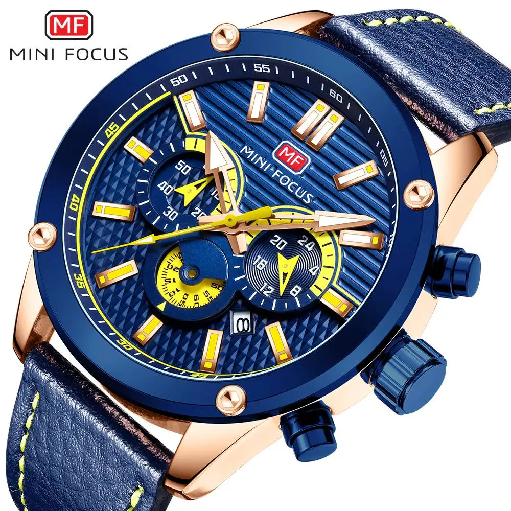MINIFOCUS Watch Men Waterproof Blue Leather Strap Luxury Brand Fashion Sport Clock Men's Wristwatches Quartz Relogio Masculino
MINIFOCUS Watch Men Waterproof Blue Leather Strap Luxury Brand Fashion Sport Clock Men's Wristwatches Quartz Relogio Masculino