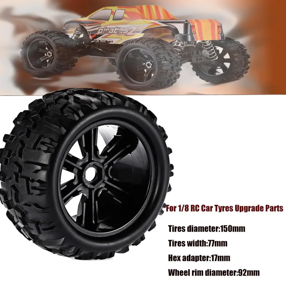 2 шт./4 шт. 1:8 RC автомобиль внедорожные Bigfoot грузовые шины и колеса для HSP 4WD HPI ZDRacing 1/8