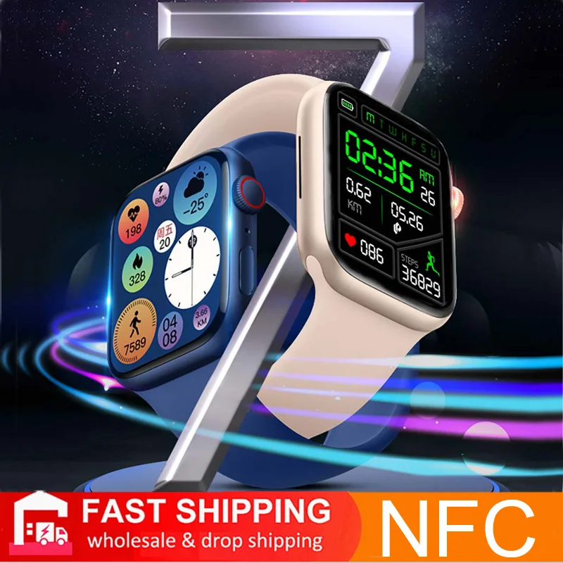 2022 IWO оригинальные серии 7 Смарт-часы NFC Функция вызова 44 мм 1 82 "Спортивные умные