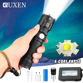 Super Bright XHP50 LED Flashlight 5 Lighting Mode Waterproof Zoom Tactical Torch Use 18650 or 26650 Battery for Outdoor Lighting
Super Bright XHP50 LED Flashlight 5 Lighting Mode Waterproof Zoom Tactical Torch Use 18650 or 26650 Battery for Outdoor Lighting