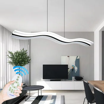 Modern LED Pendant Light Restaurant Living Room Wave Pendant Lamp Dimmable Remote Indoor Lighting Fixture Home Decor 100*12CM
Modern LED Pendant Light Restaurant Living Room Wave Pendant Lamp Dimmable Remote Indoor Lighting Fixture Home Decor 100*12CM