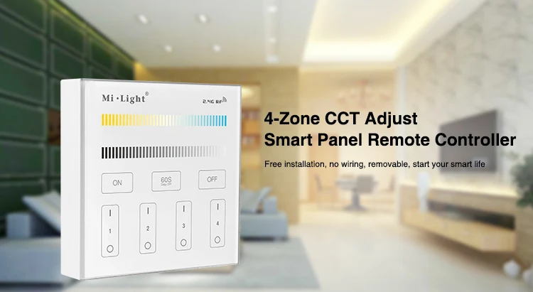 B2 4-Zone CCT Adjust Panel Remote Controller color temperature brightness dimmer for led strip light tape lamp bulb
B2 4-Zone CCT Adjust Panel Remote Controller color temperature brightness dimmer for led strip light tape lamp bulb