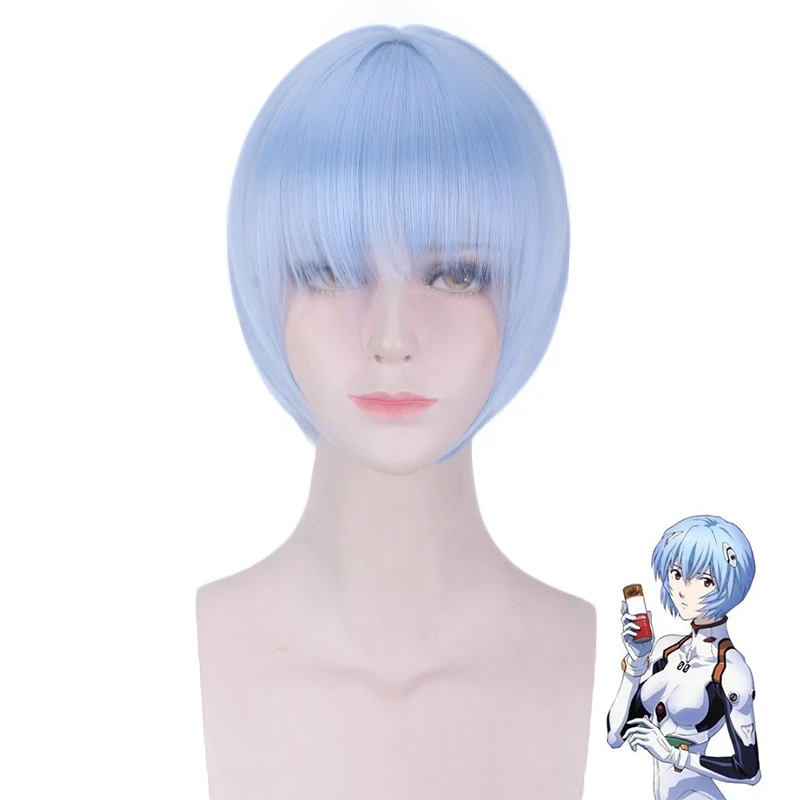 EVA Ayanami Rei Wigs Short Light Blue Heat Resistant Synthetic Hair Perucas Cosplay Wigs + Wig Cap
EVA Ayanami Rei Wigs Short Light Blue Heat Resistant Synthetic Hair Perucas Cosplay Wigs + Wig Cap