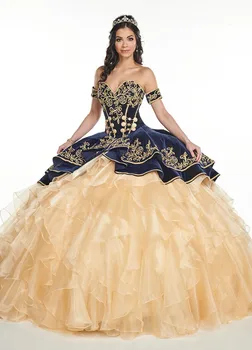 Navy Blue Velvet Ball Gown Quinceanera Dresses With Embroidery Tiered Skirts Lace Up Floor Length Vestido De Festa Sweet 16 D
Navy Blue Velvet Ball Gown Quinceanera Dresses With Embroidery Tiered Skirts Lace Up Floor Length Vestido De Festa Sweet 16 D