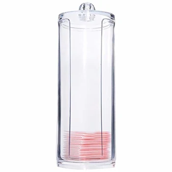 

Storage Boxes Transparent Round Cotton Swab Container Storage Makeup Cotton Pad Box PS Storage Case