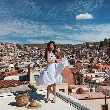 Mexican Stray 2019 New Spring/Summer Print Irregular Hem Hanging Neck Dress Women
Mexican Stray 2019 New Spring/Summer Print Irregular Hem Hanging Neck Dress Women