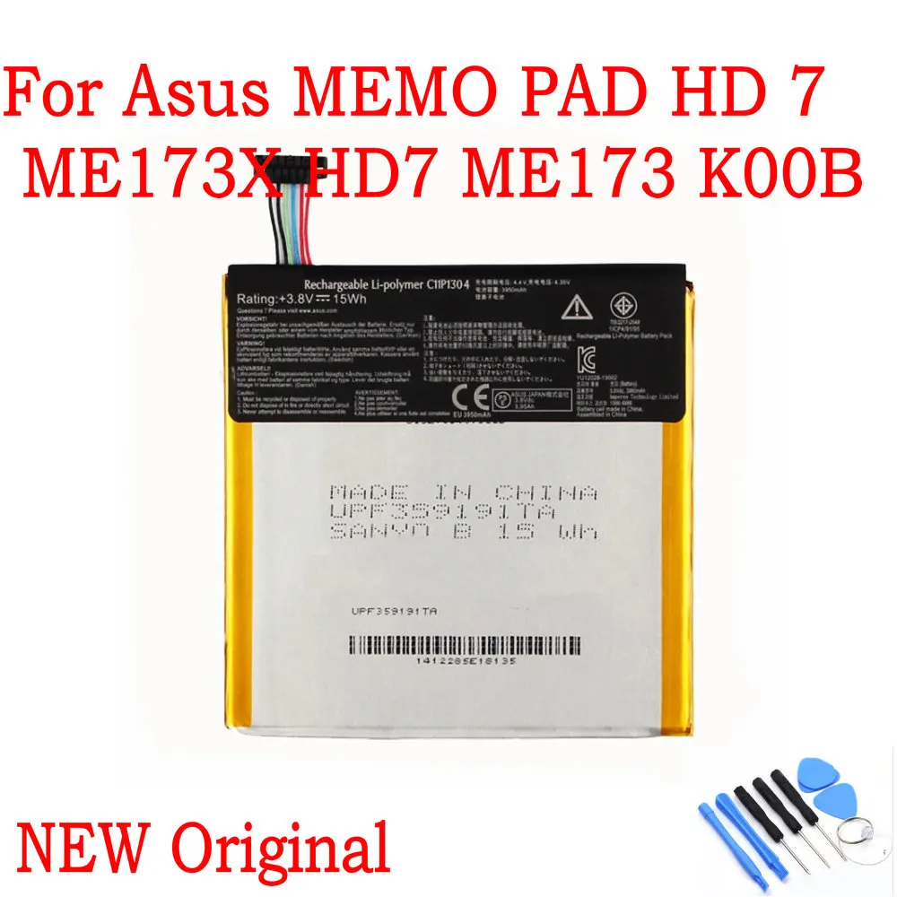 Фото Сменный аккумулятор C11P1304 3 8 В 3950 мАч для Asus MEMO PAD HD 7 ME173X HD7 ME173 K00B | Мобильные