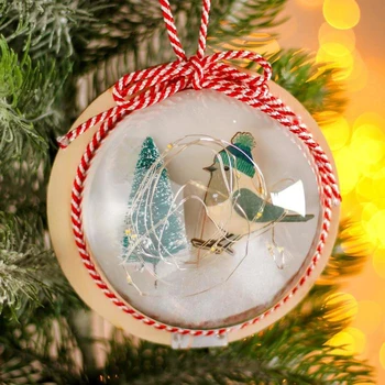 Christmas ball with a wooden figure and lighting "Bird and Christmas tree" 12x12 cm
Christmas ball with a wooden figure and lighting "Bird and Christmas tree" 12x12 cm