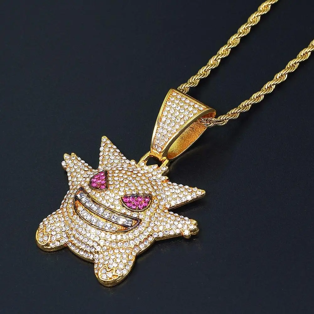 Trendy Hip Hop Rock Necklace Alloy Elf Rhinestone Pendant Golden Stainless Steel Chain Fashion Gift Couple Men&Women Jewelry
Trendy Hip Hop Rock Necklace Alloy Elf Rhinestone Pendant Golden Stainless Steel Chain Fashion Gift Couple Men&Women Jewelry