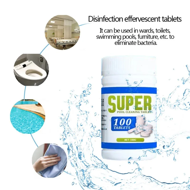 100 Tablets Pool Cleaning Tablet Practical Durable Multi-funcrional High Efficient Swimming Pool Cleaning
100 Tablets Pool Cleaning Tablet Practical Durable Multi-funcrional High Efficient Swimming Pool Cleaning
