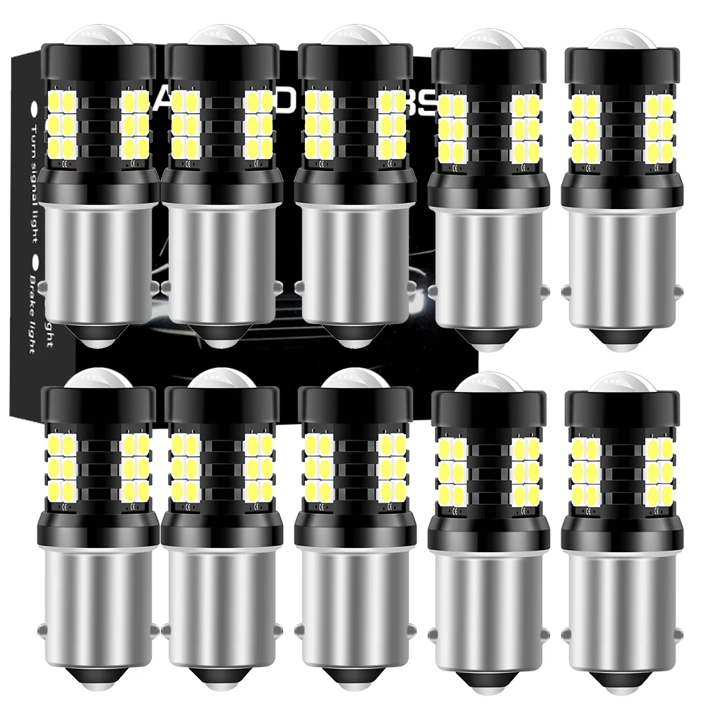 

10pcs 1156 1157 7440 7443 3156 3157 T20 T25 P21W PY21W Led Bulb 21SMD 3030 Chips Super Bright Auto Light Source Reverse Bulb 12V