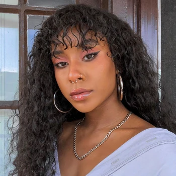 Swinging Forest 13x6 Lace Front Human Hair Wigs Pre Plucked Curly Wig With Bangs Peruvian Human Hair Wigs for Women Remy Hair
Swinging Forest 13x6 Lace Front Human Hair Wigs Pre Plucked Curly Wig With Bangs Peruvian Human Hair Wigs for Women Remy Hair