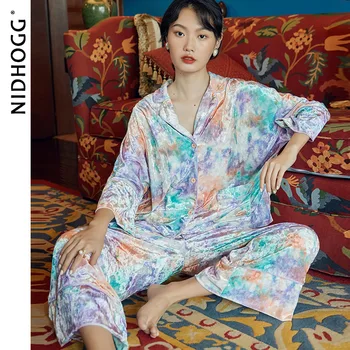 New Velvet Warm Pajamas Winter Fashion Lapel Loose Printing Sleepwear Long Sleeve Two Piece Set Loungewear Women Sexy Nightwear
New Velvet Warm Pajamas Winter Fashion Lapel Loose Printing Sleepwear Long Sleeve Two Piece Set Loungewear Women Sexy Nightwear