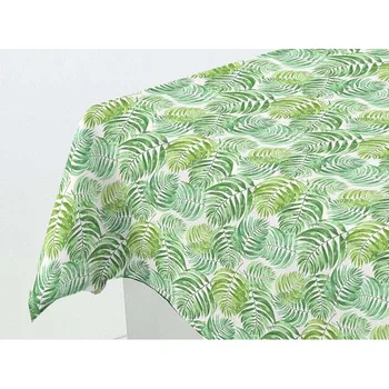 Tablecloth Resinated Teflon stain repellent. Appearance Linen. Print undershirt with Leaves color Green over fund White.
Tablecloth Resinated Teflon stain repellent. Appearance Linen. Print undershirt with Leaves color Green over fund White.