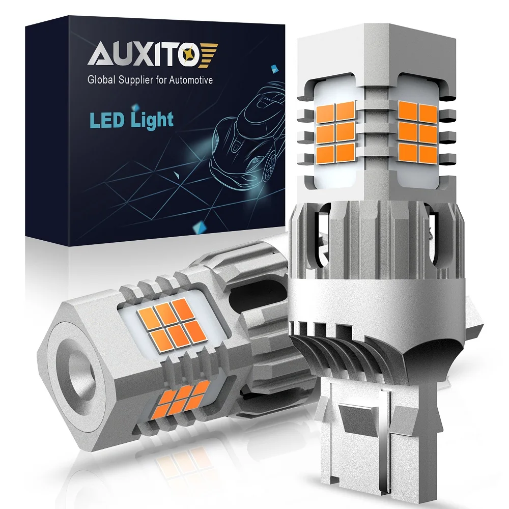 

AUXITO 2pcs No Hyper Flash T20 W21W WY21W 7440 7440NA LED Turn Signal Light Bulbs Canbus Error Free Car Lamp Amber