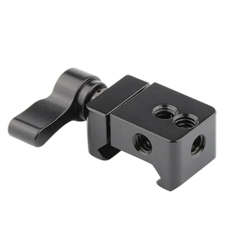 

Cold Shoe Nato Rail Clamp For Dslr With 1/4 Inch Thread Hole Spring-Loaded Knob