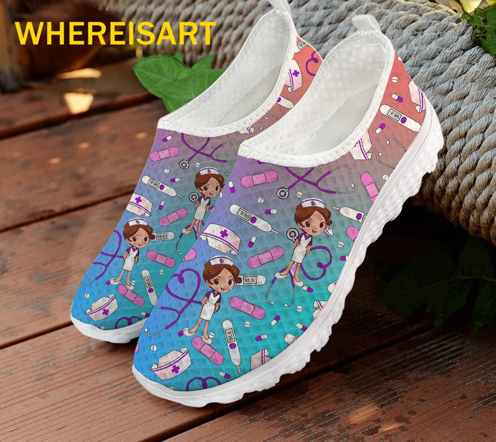 WHEREISART 2021 Brand Design Gradient Women's Shoes Summer Comfortable Flats Nursing Shoes Medical Print Slip-on Loafers Mujer
WHEREISART 2021 Brand Design Gradient Women's Shoes Summer Comfortable Flats Nursing Shoes Medical Print Slip-on Loafers Mujer