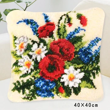 Flower cross stitch pillow/Placemats "do it yourself" method of needlework kit latch hook rug kit /embroidered carpet
Flower cross stitch pillow/Placemats "do it yourself" method of needlework kit latch hook rug kit /embroidered carpet