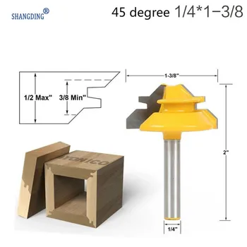45 Degree Tenon He Knife 1/4*1-3/8 Jigsaw Puzzle Knife Woodworking Milling Cutter
45 Degree Tenon He Knife 1/4*1-3/8 Jigsaw Puzzle Knife Woodworking Milling Cutter