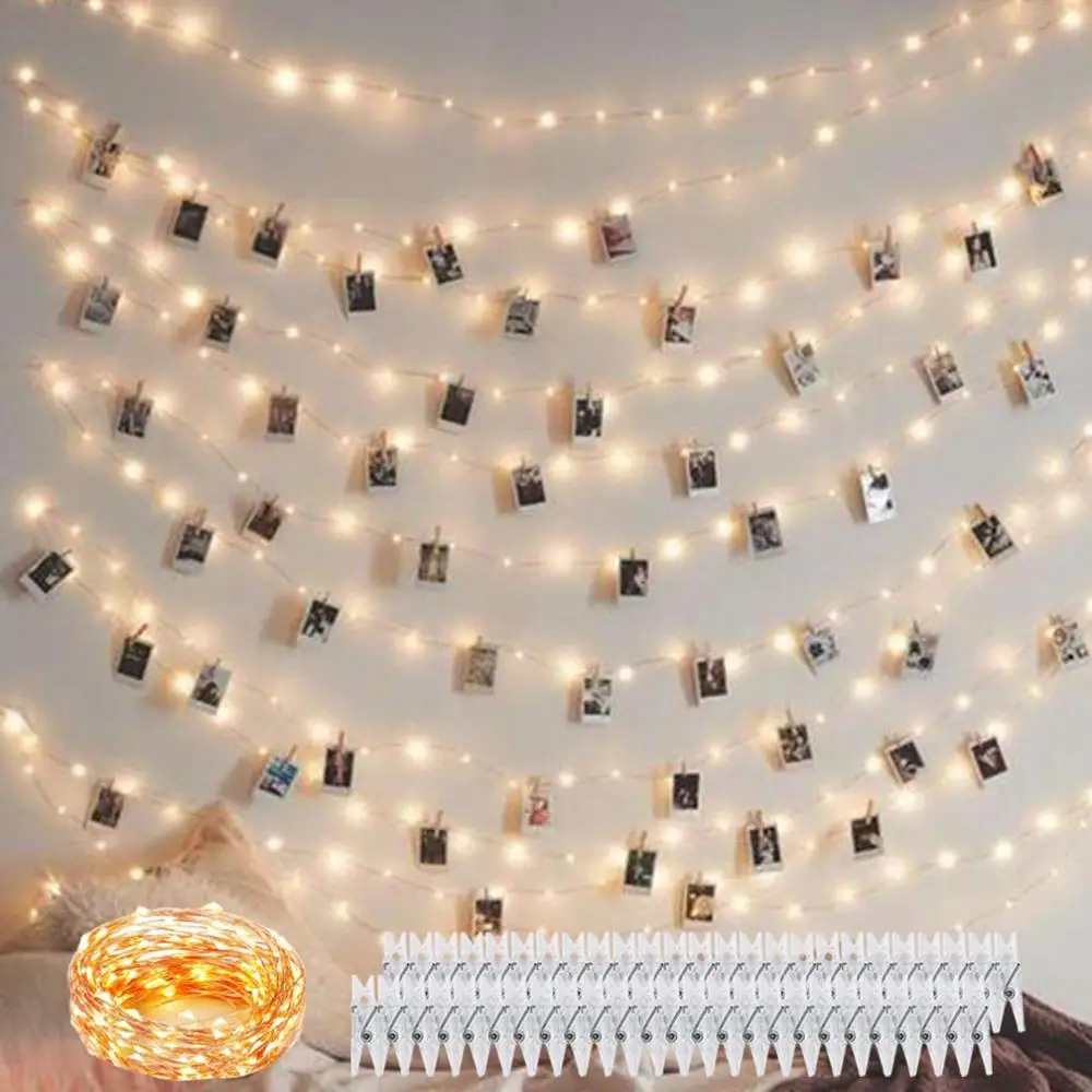 Photo Clip String Lights Battery Powered Room Decoration Garland Fairy String Lights for Hanging Pictures Cards Christmas Decor
Photo Clip String Lights Battery Powered Room Decoration Garland Fairy String Lights for Hanging Pictures Cards Christmas Decor