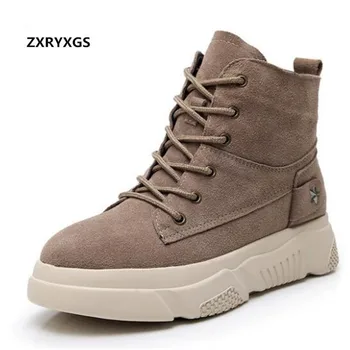 New Cross Strap Autumn Winter Boots Women Shoes Boots Casual Sneakers Thick-soled Matte Genuine Leather Boots Women Ankle Boots 
New Cross Strap Autumn Winter Boots Women Shoes Boots Casual Sneakers Thick-soled Matte Genuine Leather Boots Women Ankle Boots
