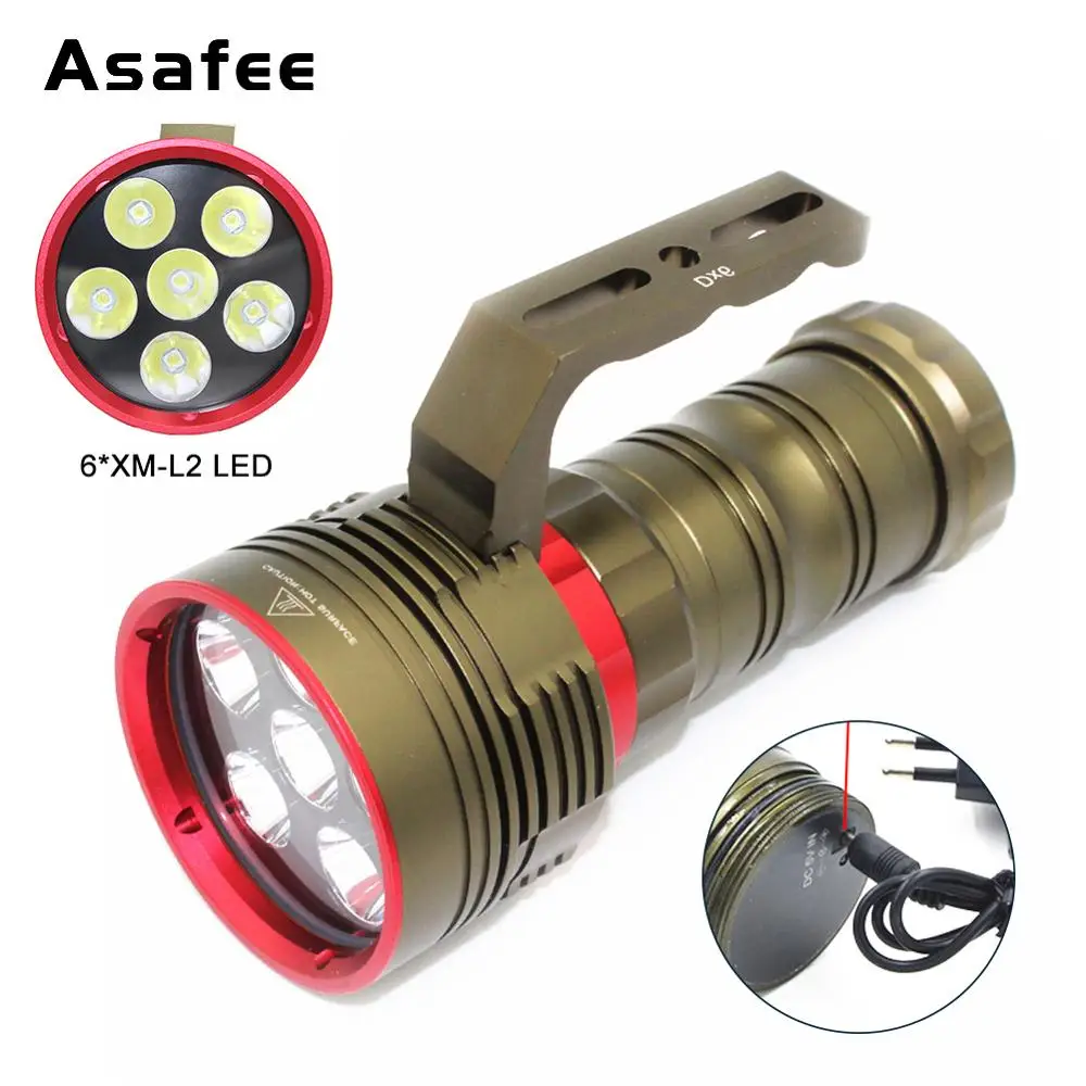 Powerful Waterproof Tactical Dive Underwater 6*XM-L2 LED Diving Flashlight Torch Flash Light Lamp Lanterna for 18650
Powerful Waterproof Tactical Dive Underwater 6*XM-L2 LED Diving Flashlight Torch Flash Light Lamp Lanterna for 18650