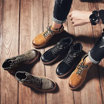 

Martin boots male high help desert short boots tooling in England to help casual winter 2019 new child