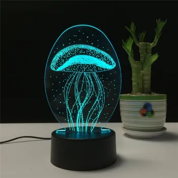 Home LED Lamp Jellyfish 3D Visual Illusion Lamp Kids Gift Lava Lamp Transparent Acrylic 7 Color Changing Touch Table Lamp 
Home LED Lamp Jellyfish 3D Visual Illusion Lamp Kids Gift Lava Lamp Transparent Acrylic 7 Color Changing Touch Table Lamp