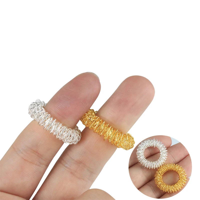 

Finger Ring Toy Stress Relief Spiky Sensory Spring Fingers Rings Autism Anti Toy Stress Kids Finger Acupressure Message Ring