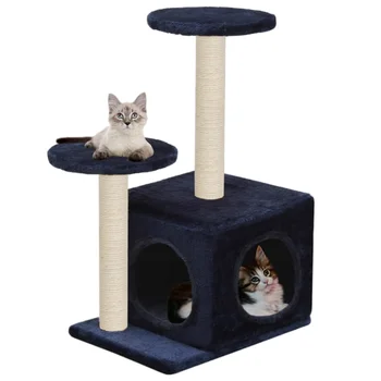 Cat Tree with Sisal Scratching Posts 60 cm Dark Blue t Jumping Platform Cat Litter Cat Scratch Board Solid Wood Small
Cat Tree with Sisal Scratching Posts 60 cm Dark Blue t Jumping Platform Cat Litter Cat Scratch Board Solid Wood Small