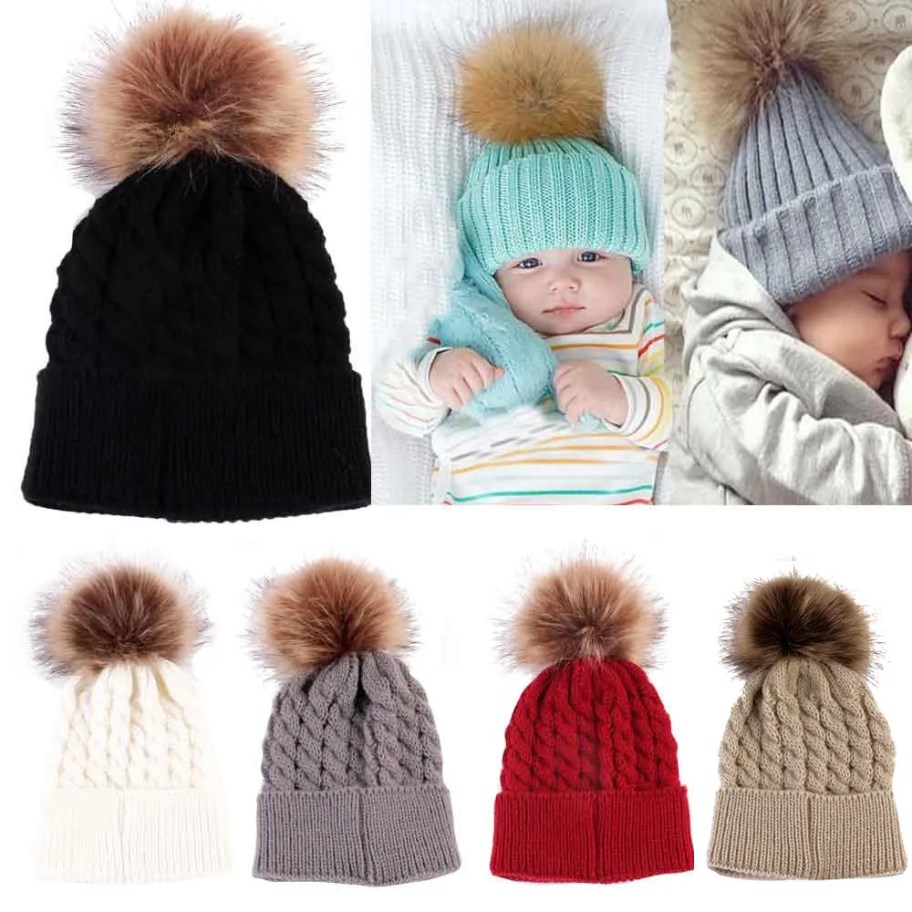 Фото Шапка для новорожденных Милая зимняя детская теплая шапка маленьких девочек и