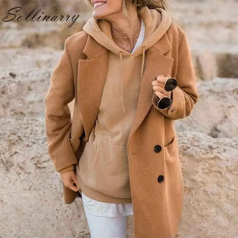Sollinarry Casual Solid Autumn Blazer Jackets Women 2019 Office Long Sleeve Pockets Winter Blazer Coats Female Outwears Trench
Sollinarry Casual Solid Autumn Blazer Jackets Women 2019 Office Long Sleeve Pockets Winter Blazer Coats Female Outwears Trench