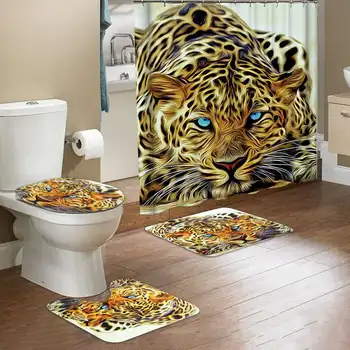 1 Set Leopard Printed Waterproof Polyester Shower Curtain Pedestal Toilet Seat Mat + Lid + Bath Mat Home Bathroom Curtain Decor
1 Set Leopard Printed Waterproof Polyester Shower Curtain Pedestal Toilet Seat Mat + Lid + Bath Mat Home Bathroom Curtain Decor