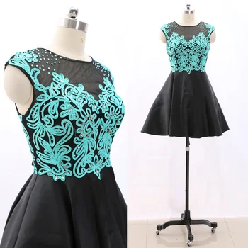 MACloth Black Short O Neck Knee-Length Short Embroidery Tulle Prom Dresses Dress M 265741 Clearance
MACloth Black Short O Neck Knee-Length Short Embroidery Tulle Prom Dresses Dress M 265741 Clearance