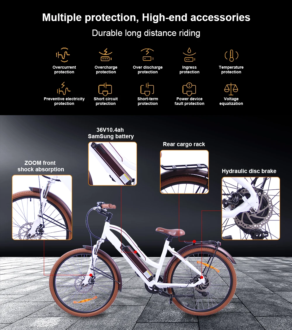 Discount EZBIKE Electric bicycle 500W City Bike Oil Spring Suspension Fork ebike Pedal Assist Bicycle Long Endurance electric bicycle 11 Discount EZBIKE Electric bicycle 500W City Bike Oil Spring Suspension Fork ebike Pedal Assist Bicycle Long Endurance electric bicycle 11