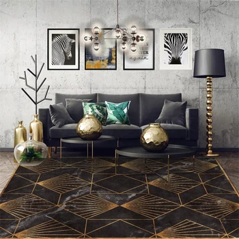 Nordic Style Home Decor Large Area Rug for Bedroom Black Gold Geometric Carpets Living Room Sofa Tea Table Non-Slip Floor Mats 
Nordic Style Home Decor Large Area Rug for Bedroom Black Gold Geometric Carpets Living Room Sofa Tea Table Non-Slip Floor Mats