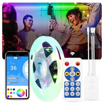DC12V WS2811 Addressable Led Pixel Strip Light Music Sync Full Colors Bluetooth 5050 RGB Led Strip Ribbon Digital Led Tape 5-10m
DC12V WS2811 Addressable Led Pixel Strip Light Music Sync Full Colors Bluetooth 5050 RGB Led Strip Ribbon Digital Led Tape 5-10m
