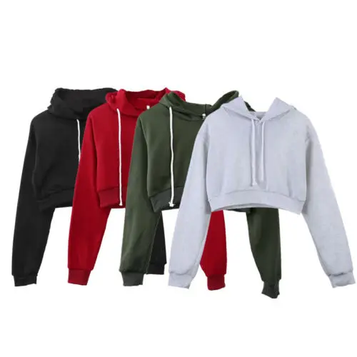 5 Colors New Womens Plain Hangover Crop Top Hooded full length Sleeves Hoodie Sweatshirt Solid Gary Winter Cotton Top Hoodies
5 Colors New Womens Plain Hangover Crop Top Hooded full length Sleeves Hoodie Sweatshirt Solid Gary Winter Cotton Top Hoodies