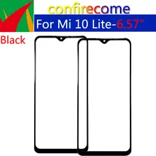Lot de 10 écrans tactiles de remplacement pour Xiaomi Mi 10 Lite, lentille extérieure en verre=