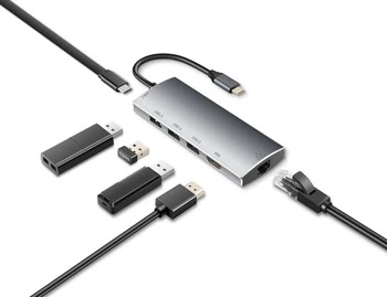 6-in-1 notebook docking station with network port type-C docking station type-C hub applicable to Apple MacBook Huawei computer
6-in-1 notebook docking station with network port type-C docking station type-C hub applicable to Apple MacBook Huawei computer