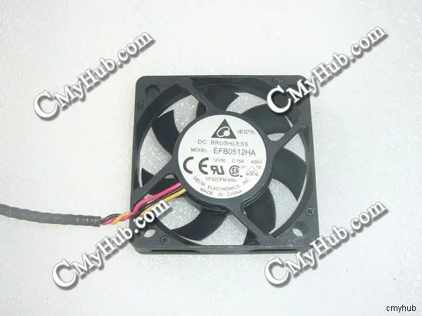 3-контактный охлаждающий вентилятор для DELTA ELECTRONICS EFB0512HA AS51 DC12V 0.15A 5010 5 см 50 мм 50x50x10 |