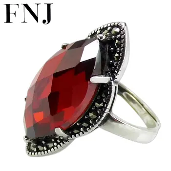 FNJ 925 Silver Ring MARCASITE New Fashion Big Red Zircon Original S925 Sterling Silver Rings for Women Jewelry Adjustable Size
FNJ 925 Silver Ring MARCASITE New Fashion Big Red Zircon Original S925 Sterling Silver Rings for Women Jewelry Adjustable Size