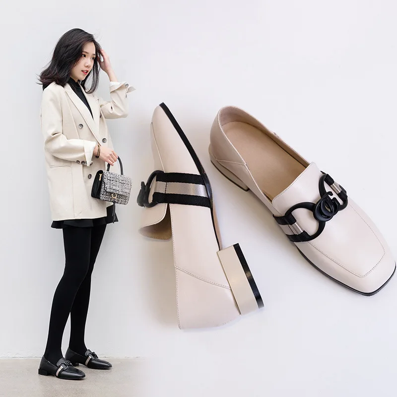 2019 Spring New Style Black And White with Pattern Small Leather Shoes WOMEN'S Genuine Leather Shoes Korean-style bai da xiao wi
2019 Spring New Style Black And White with Pattern Small Leather Shoes WOMEN'S Genuine Leather Shoes Korean-style bai da xiao wi