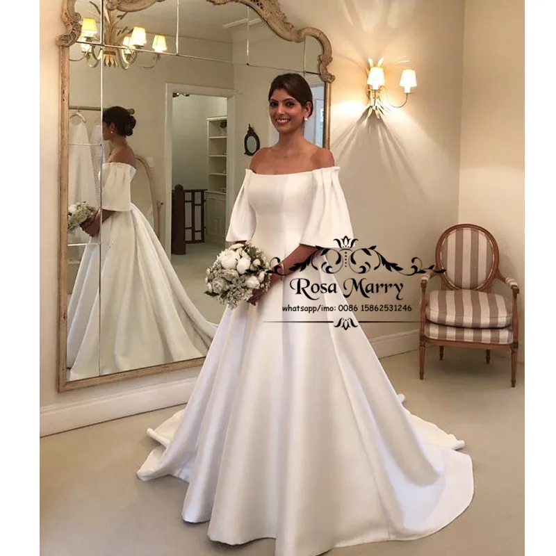 Modest Plus Size Country Beach Wedding Dresses 2020 A Line Off Shoulder Short Sleeves Cheap Bridal Gowns Vestido De Novia
Modest Plus Size Country Beach Wedding Dresses 2020 A Line Off Shoulder Short Sleeves Cheap Bridal Gowns Vestido De Novia