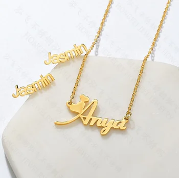 Customized Necklace Stainless Steel Necklace Nameplate Choker Pendant English Name Jewelry Necklace 45 Fonts AAA Quality 
Customized Necklace Stainless Steel Necklace Nameplate Choker Pendant English Name Jewelry Necklace 45 Fonts AAA Quality