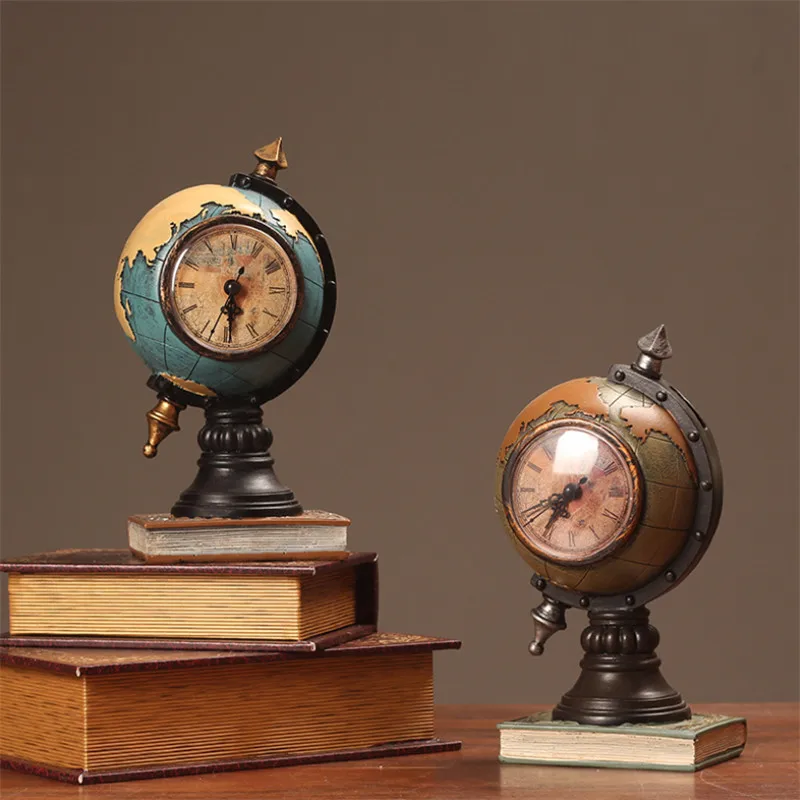 Фото Американские ретро домашние украшения настольные часы в форме глобуса