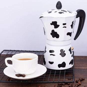 Cow Printed Coffee Maker Aluminum Alloy Moka Pot Espresso Mocha Latte Percolator R9JC
Cow Printed Coffee Maker Aluminum Alloy Moka Pot Espresso Mocha Latte Percolator R9JC